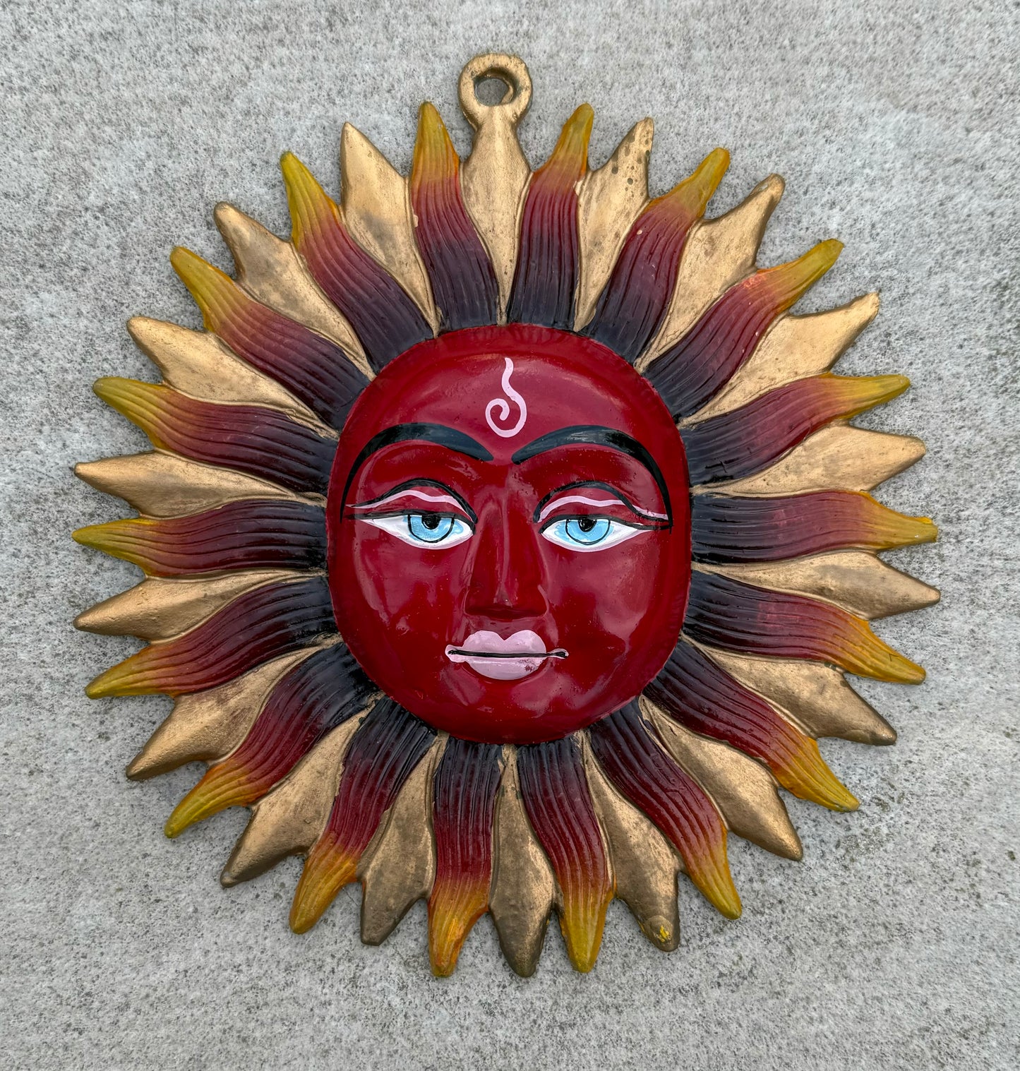 Eco-Friendly Recycled Aluminum Sun Wall Hanging - Handcrafted in India