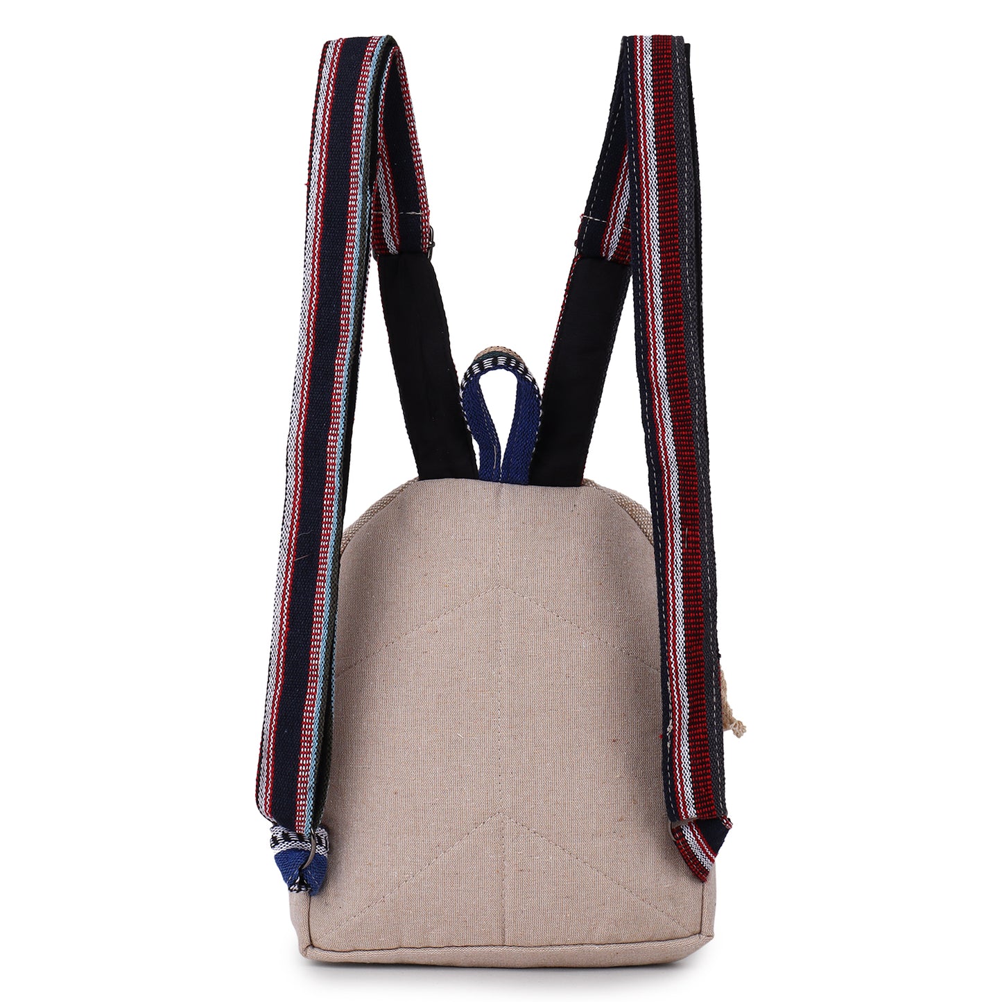 KayJayStyles Small Lightweight Minipack Daypack Handmade Himalayan Hemp Travel, Hiking, Purse for Men, Women (Orange Patch)