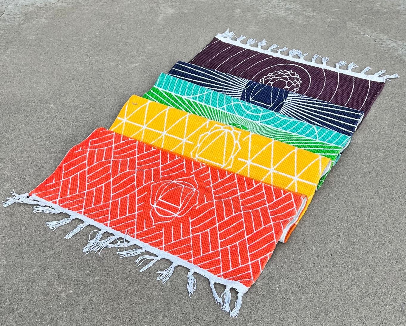 Organic Cotton 7 Chakra Yoga Mat Rug Comfortable And Perfect For Yoga, Meditation, Fitness, and Prayer | Non-toxic and Anti-slip