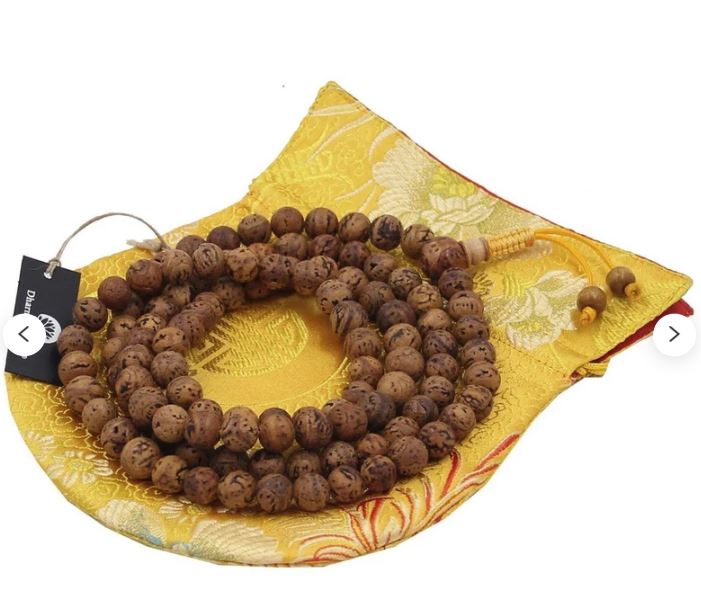 DharmaObjects® Tibetan Buddhist Meditation 108 Beads Genuine BODHISEED MALA  for Compassion