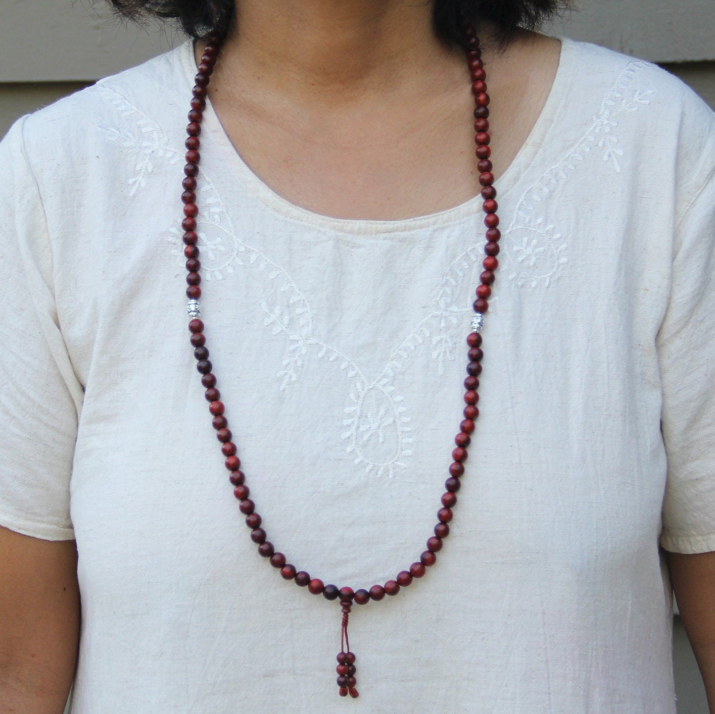 Tibetan Buddhist Genuine Rosewood Mala / Rosary 108 Beads / Free Silk Pouch