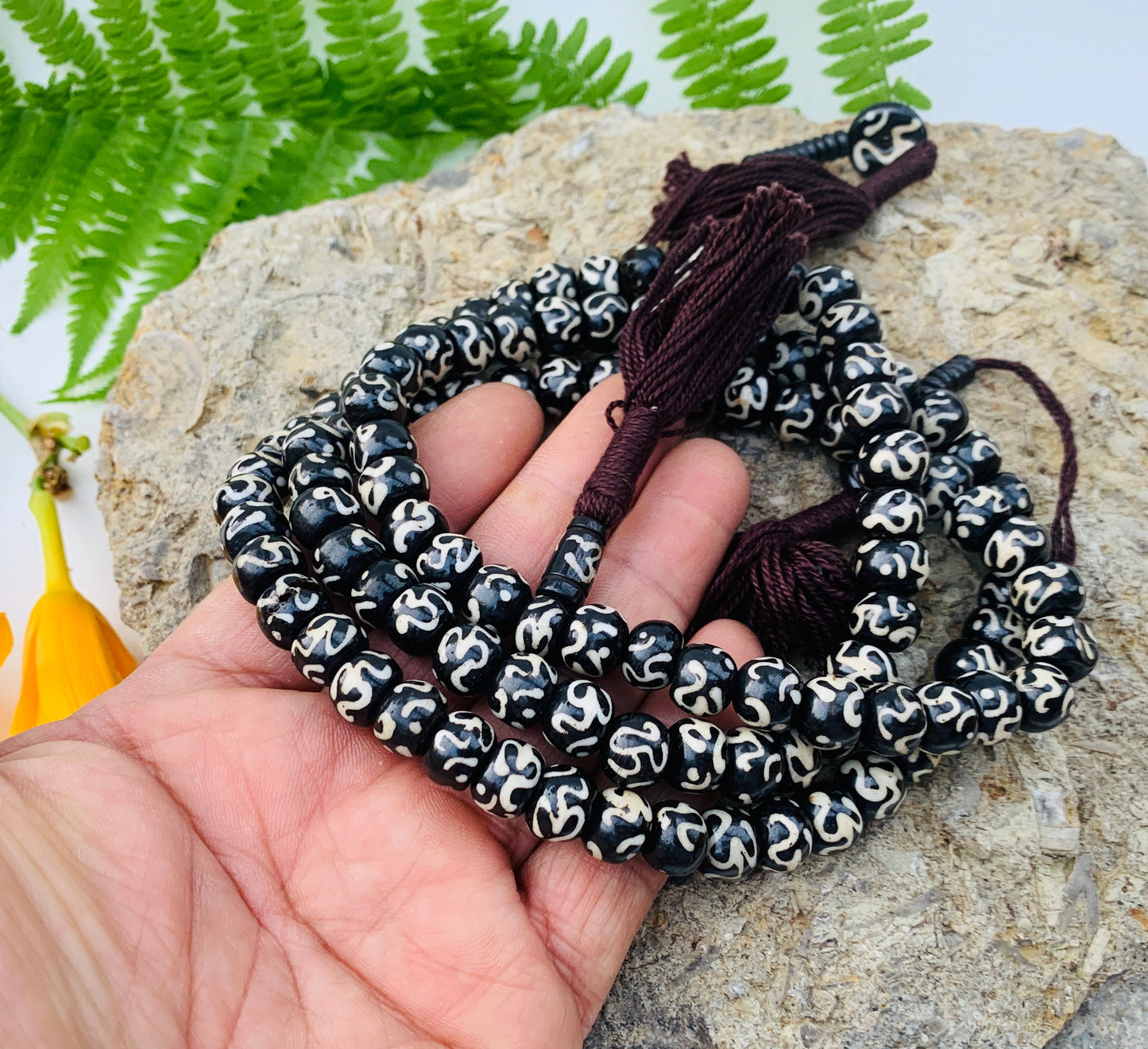 Om Aum Full 108 Beads Mala With Counter Meditation and Yoga