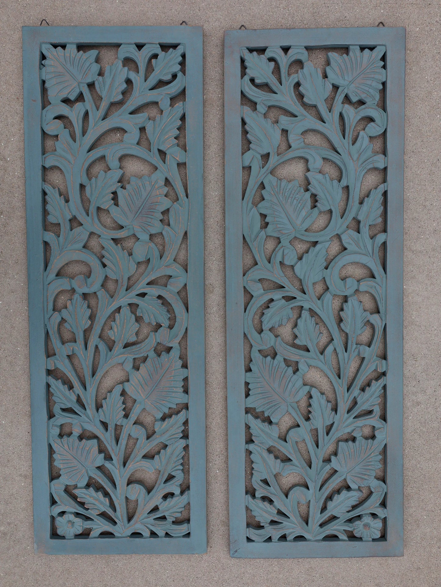 Handcrafted Set Of 2 Large Wood Wall Panels For Home Décor Hanging Art 12" X 35.5"