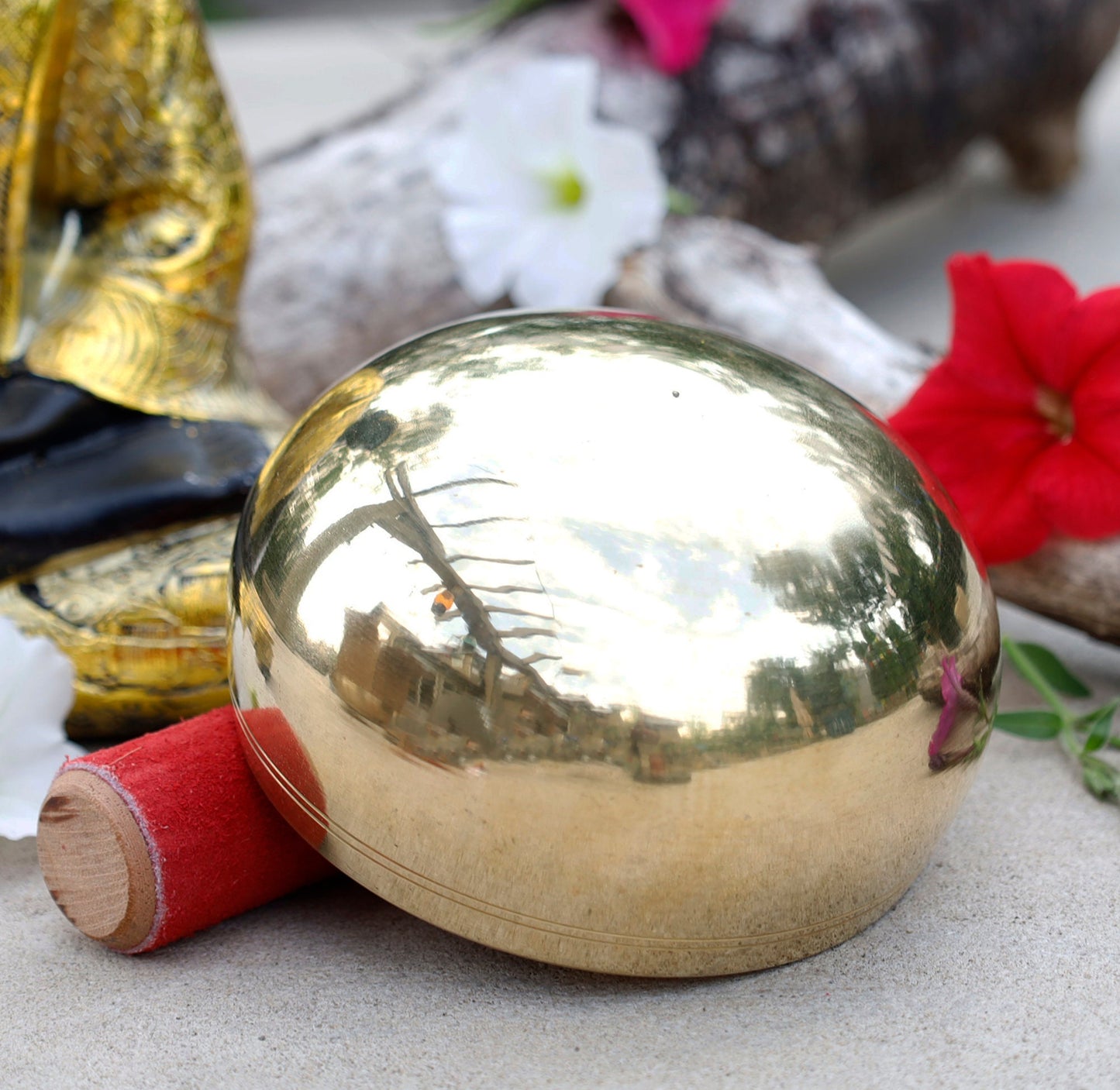 Tibetan Singing Bowl Complete Set ~ For Mindfulness Meditation, Chakra Healing, Yoga (Medium)