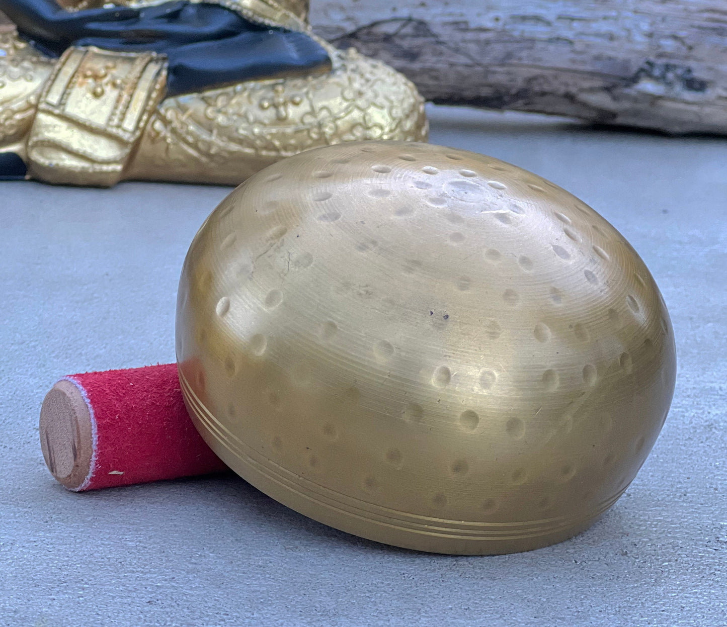 Tibetan Ring Gong Hammer Mark Singing Bowl Complete Meditation ~ Yoga, Mindfulness, Spiritual & Chakra Healing