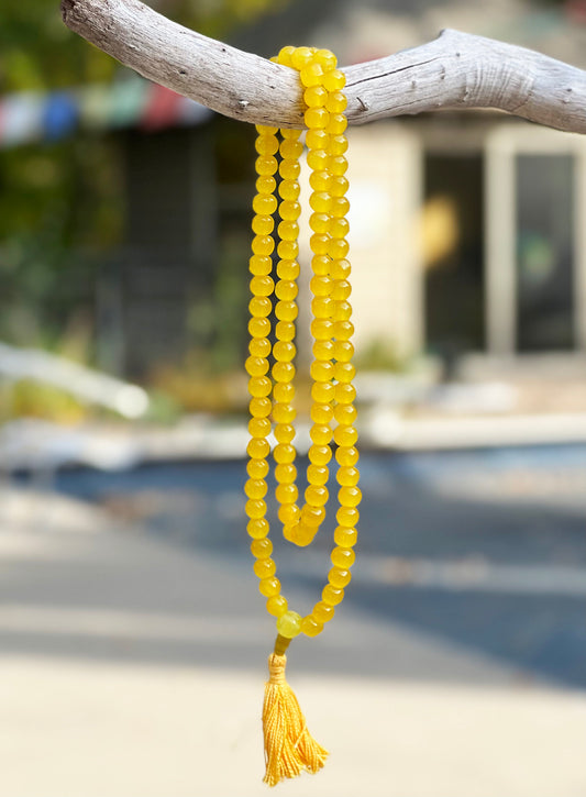 Tibetan 108 Beads Meditation Yoga Onyx Stone Mala With Pouch