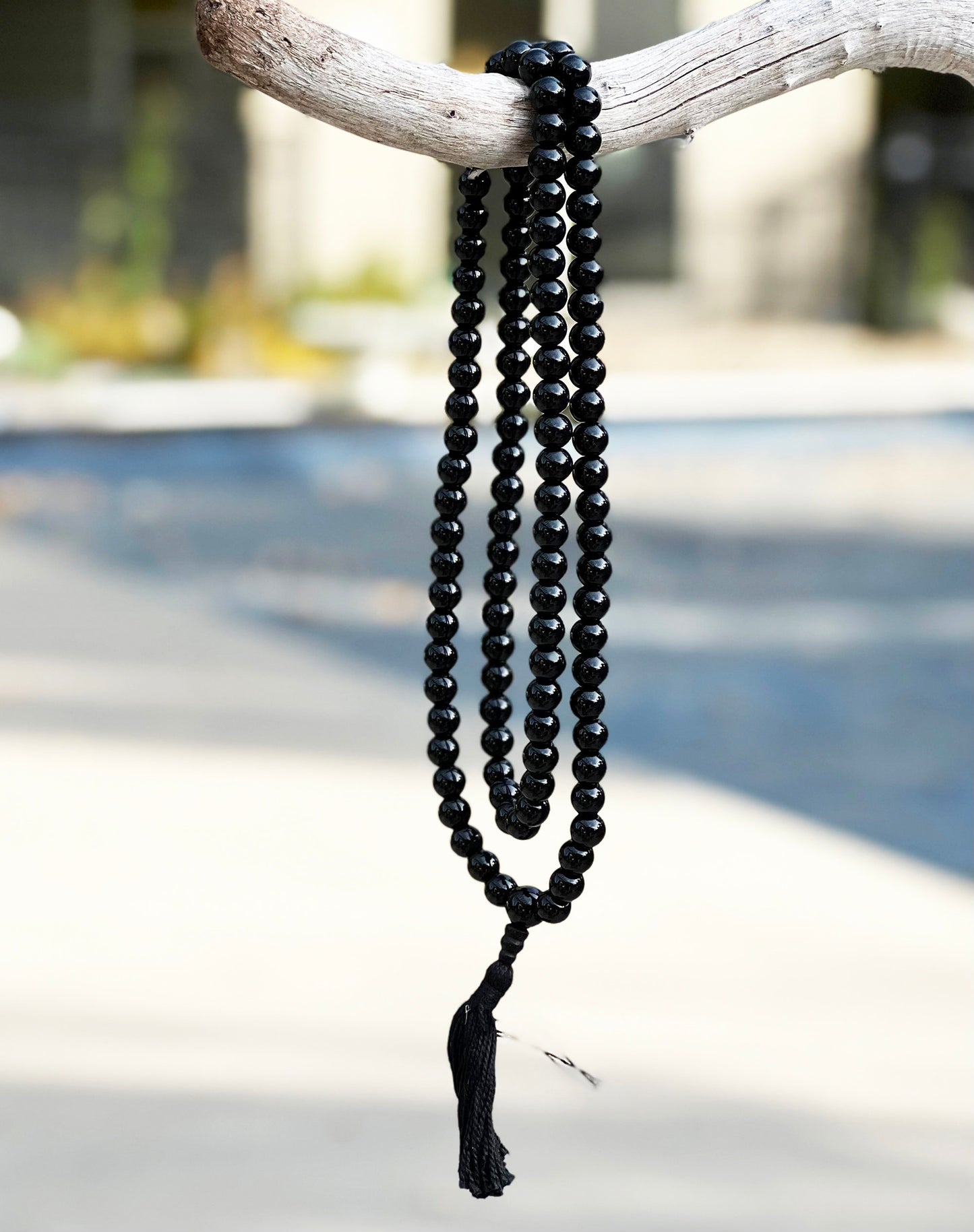 Tibetan 108 Beads Meditation Yoga Onyx Stone Mala With Pouch