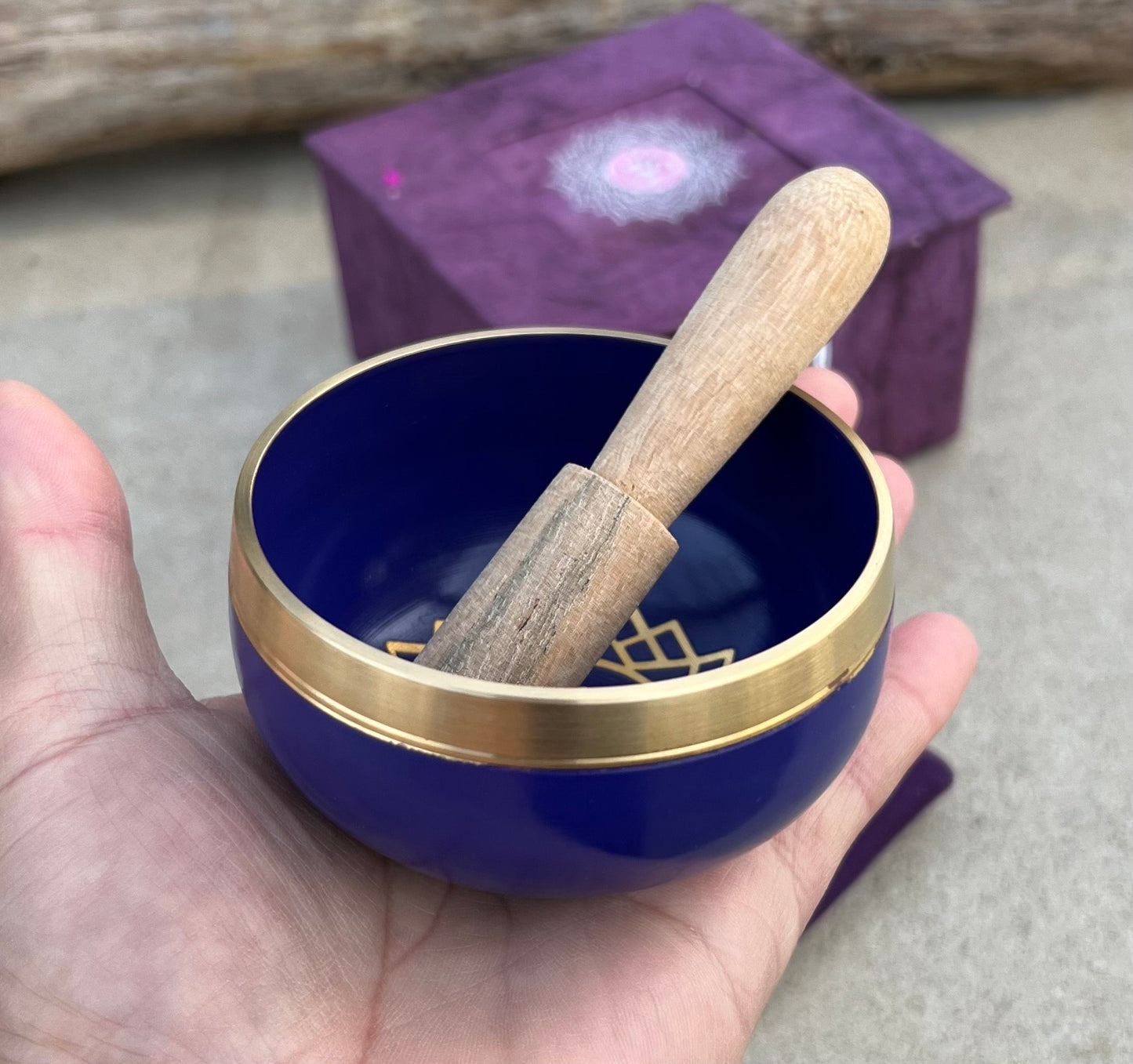 Chakra Singing Bowl Complete Gift Box Set Palm Size ~ For Meditation, Chakra Healing, Prayer, Yoga