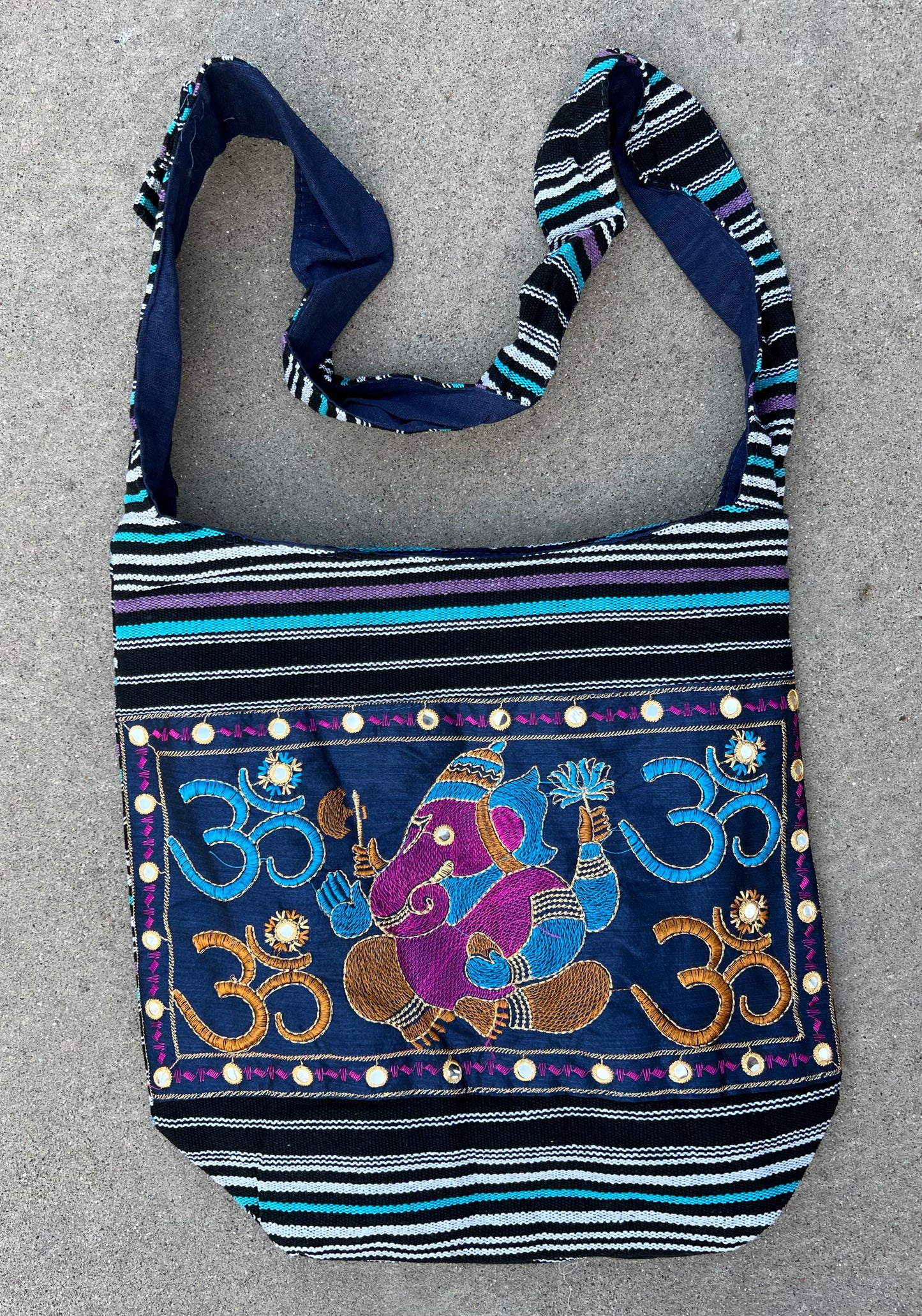 Ganesha Hippie Hobo Bohemian Crossbody Bag Purse