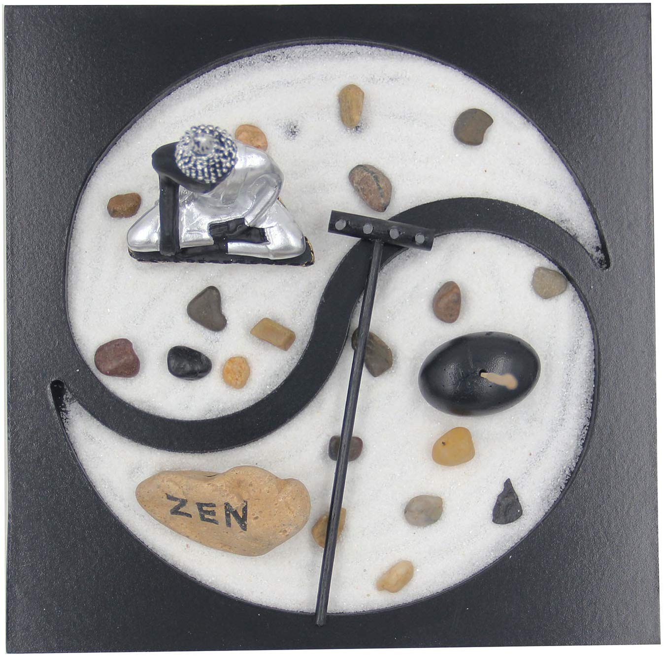 Buddha Zen Garden Tea Light Candle Holder Set (Yin Yang Buddha) - DharmaObjects