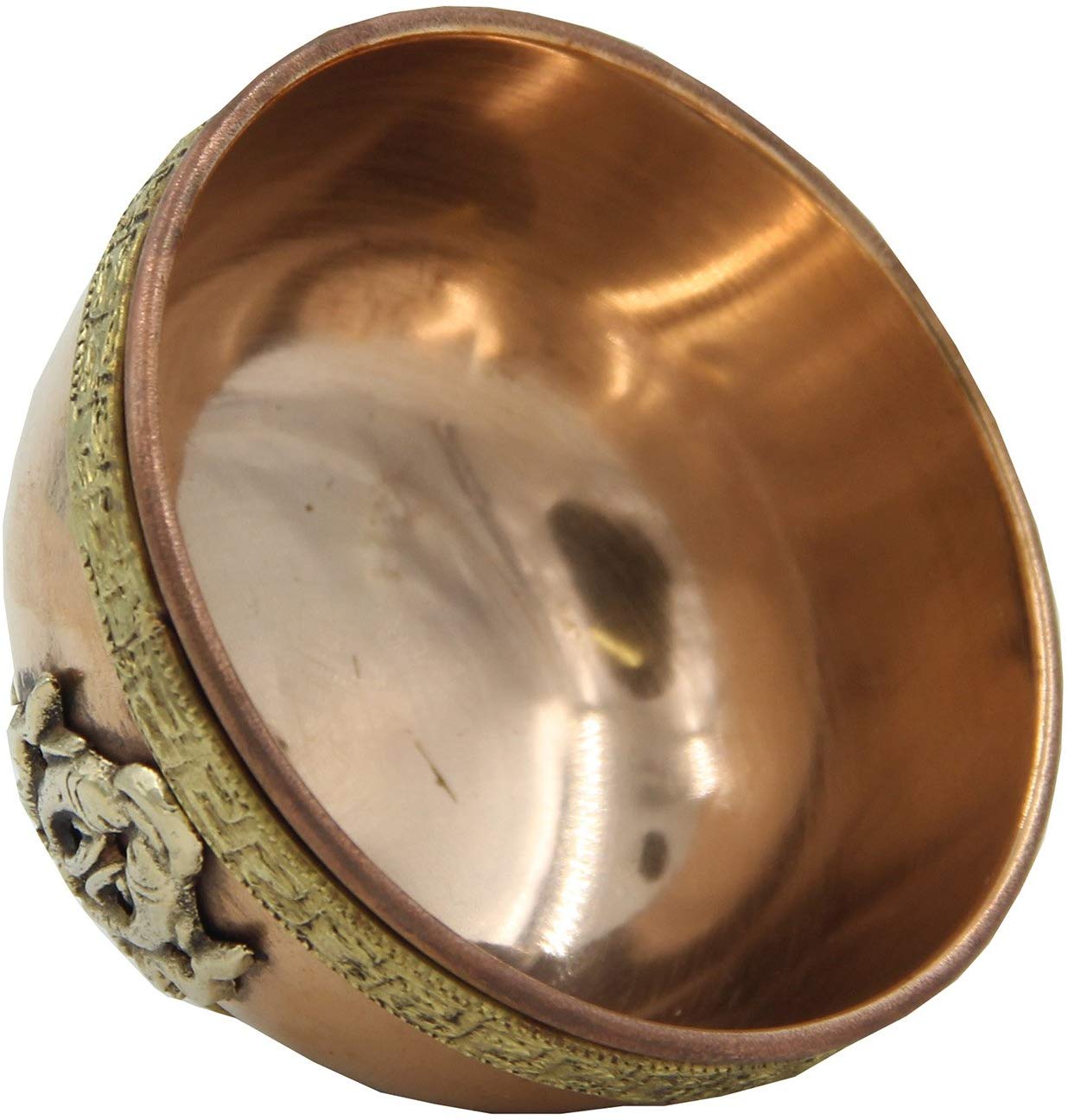 Copper Offering Bowl Incense Burner Holder (3 Inches, Golden Fish) - DharmaObjects