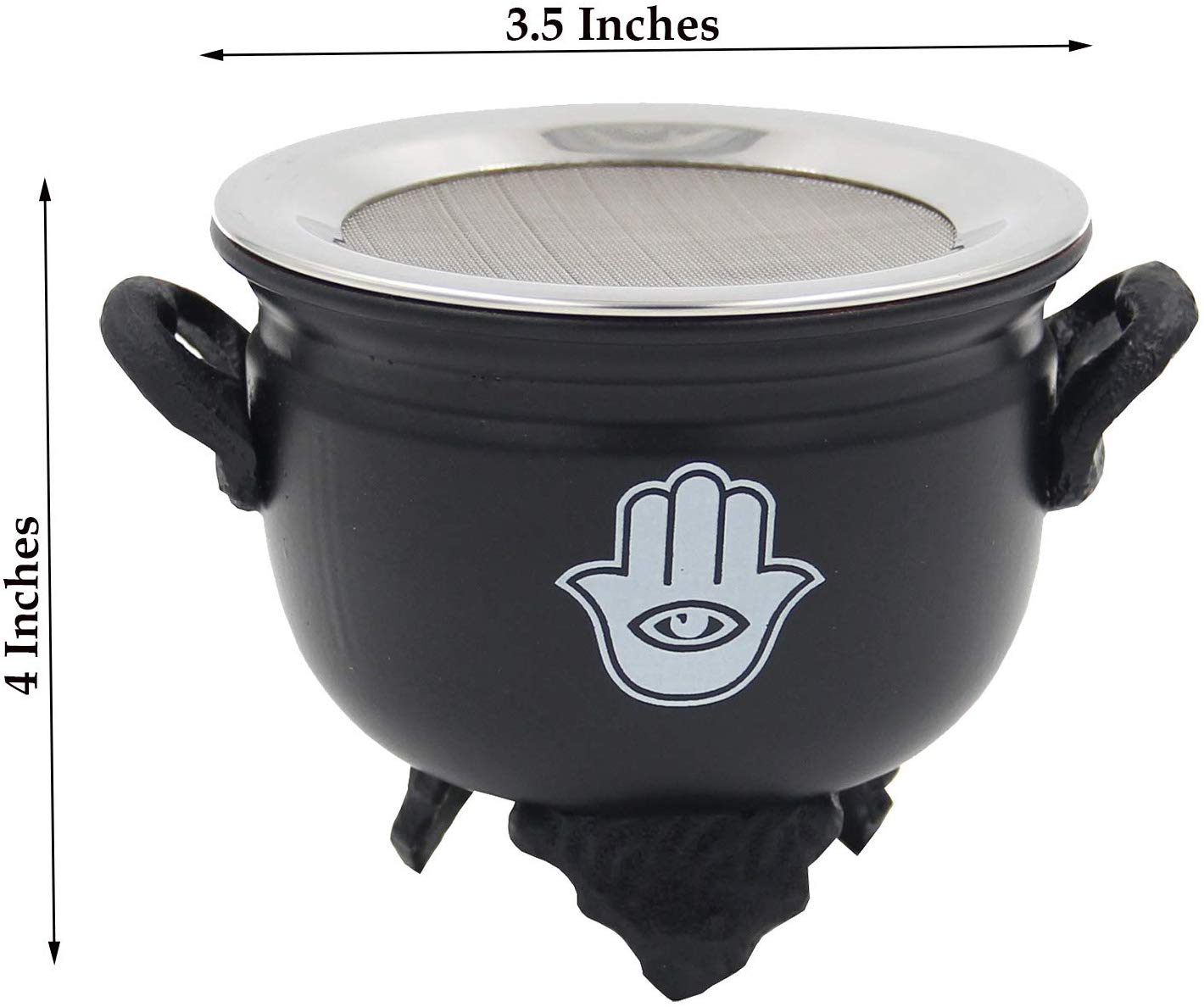 Large Metal Charcoal Screen Incense Burner (Fatima Hand) - DharmaObjects