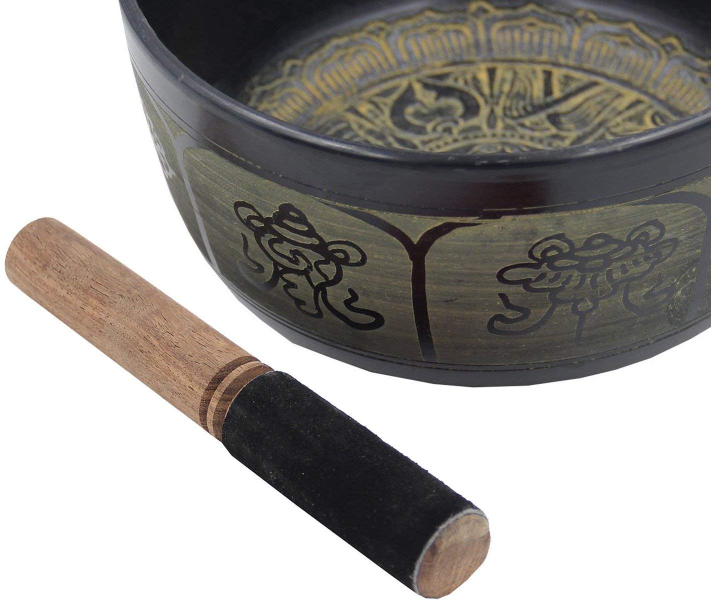 Tibetan Hard Wood Singing Bowl Leather-Wrapped Striker, Mallet - DharmaObjects