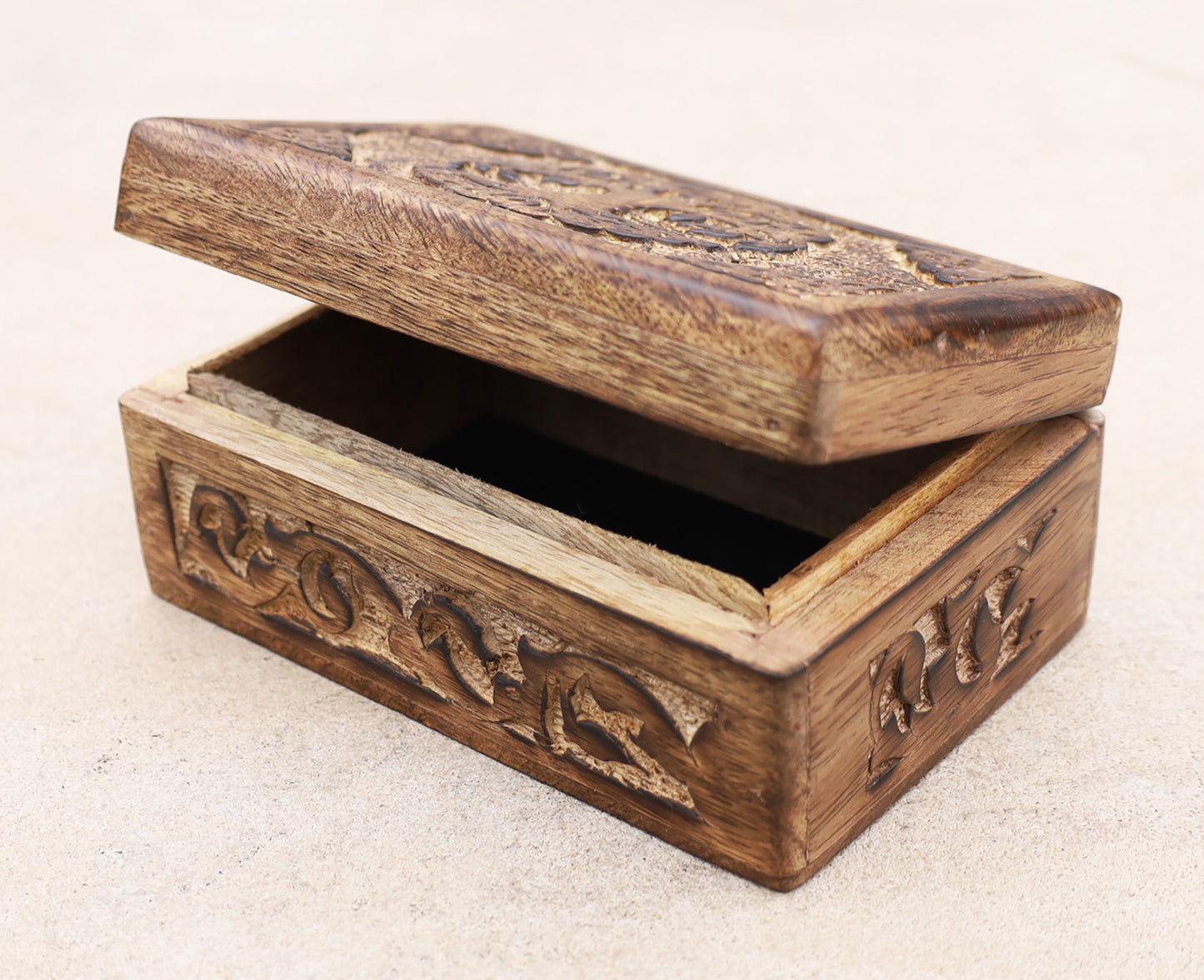 Celtic Tree Of Life Hand Carved Jewelry Storage Keepsake Wooden Box