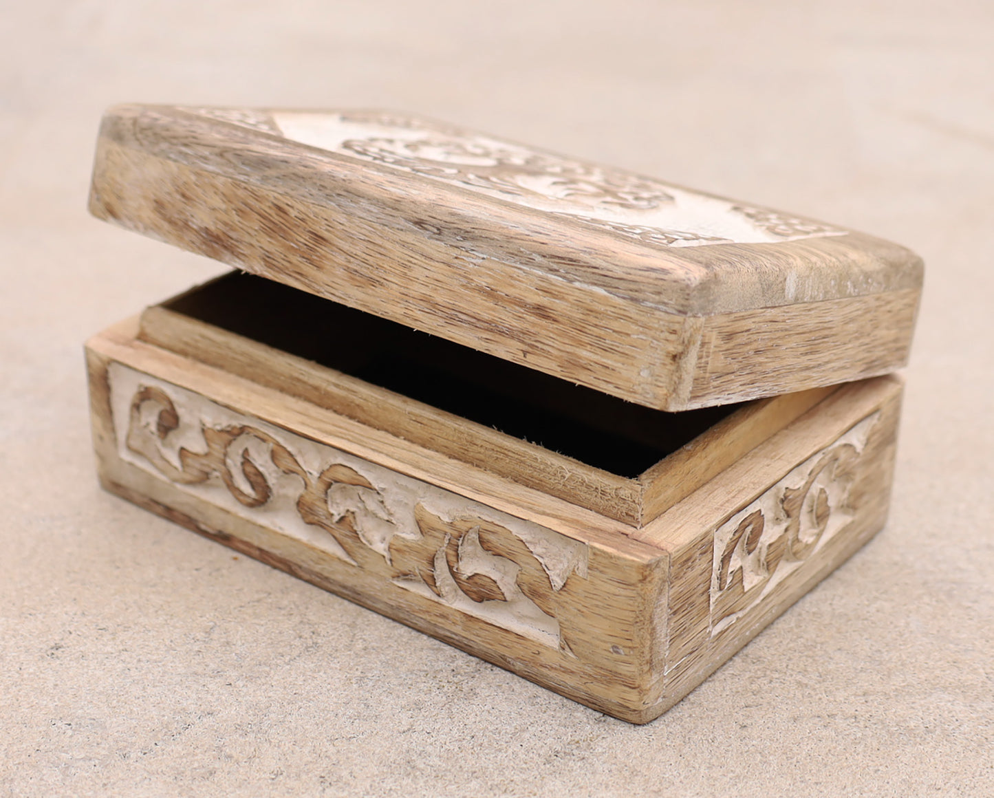 Celtic Tree Of Life Hand Carved Jewelry Storage Keepsake Wooden Box