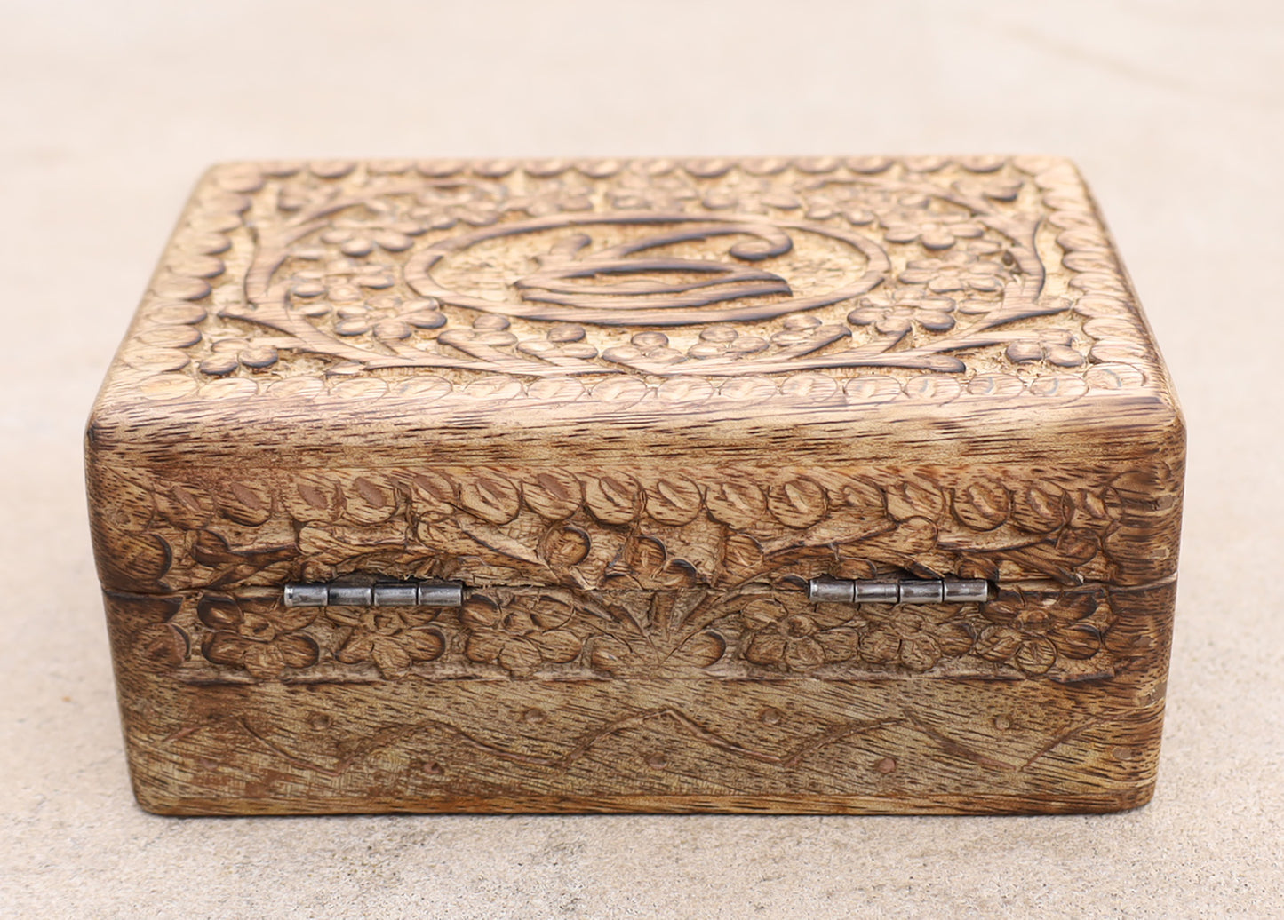 Egyptian Eye of Horus Hand Carved Jewelry Trinket Keepsake Wooden Storage Box