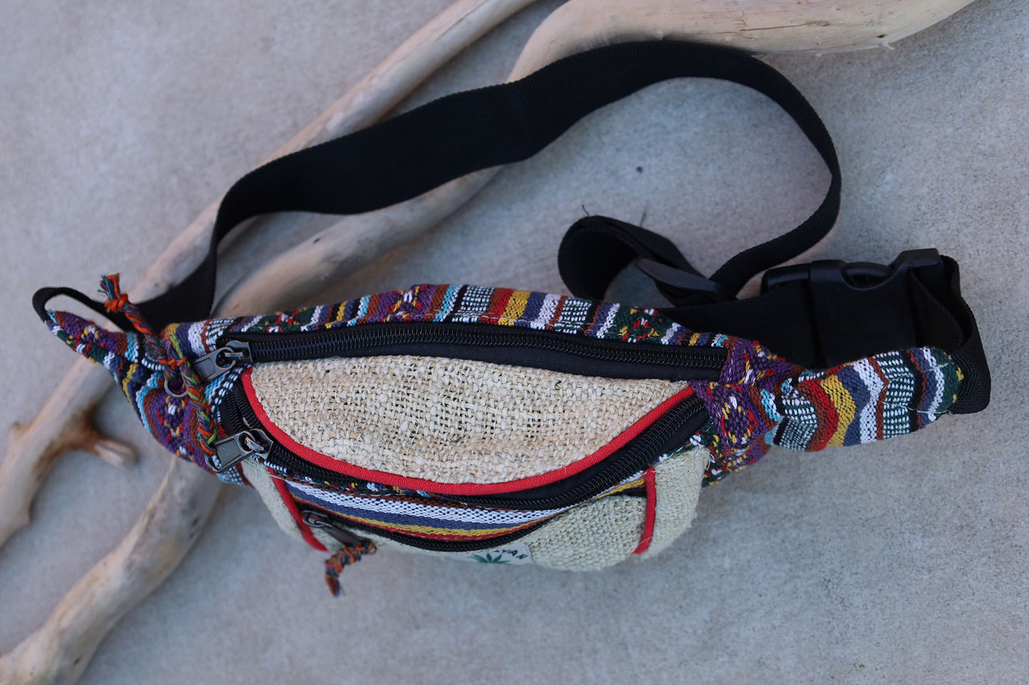 KayJayStyles Handmade Hemp Fanny Pack Bohemians Hippie Waist Bag Running Hip Pack Nepal