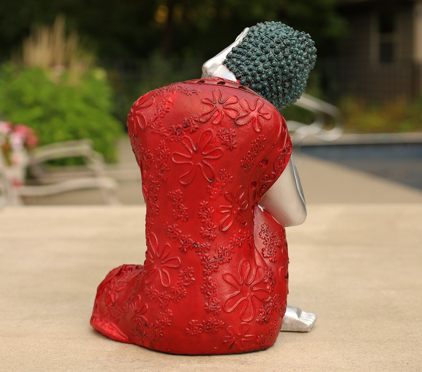 Napping Buddha Statue Asian Art Decor Cold Cast