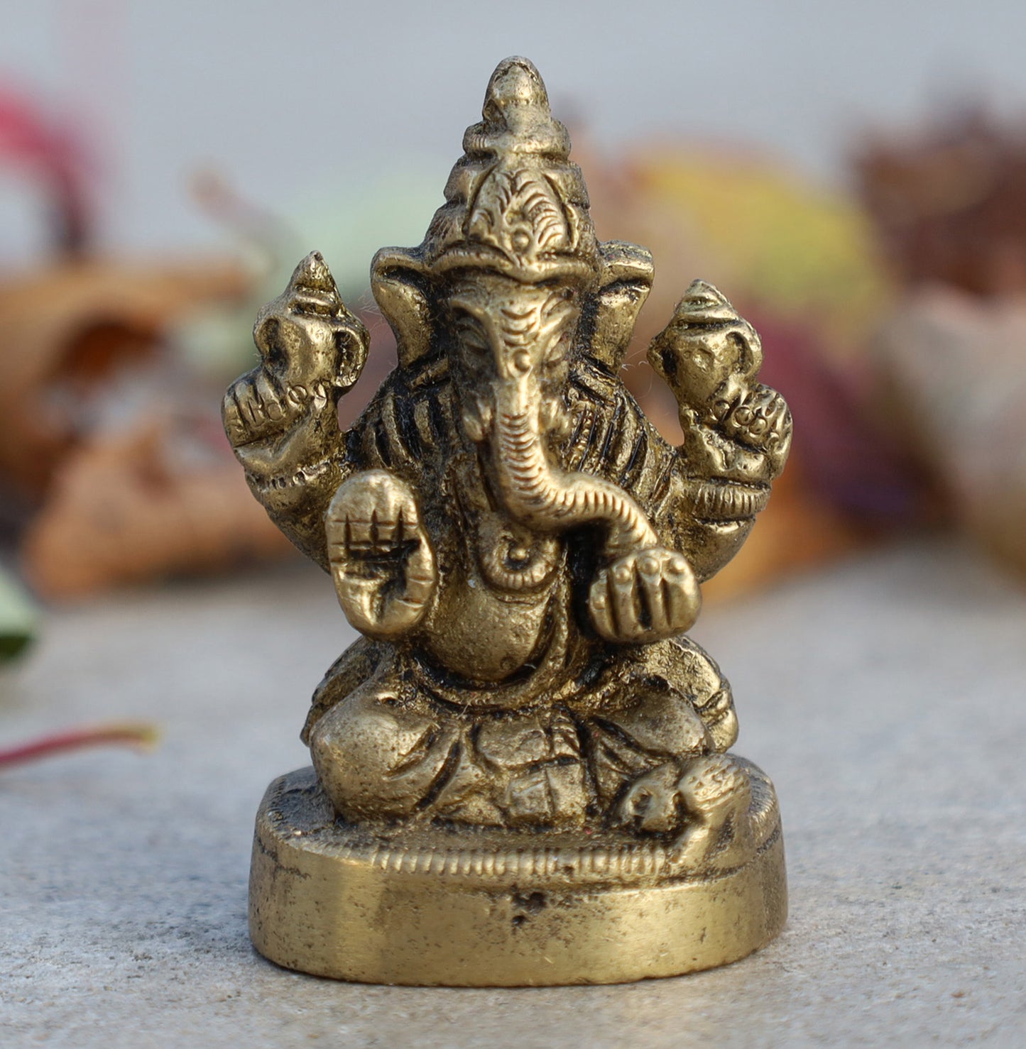 Ganesh Ganesha Ganpati Statue Hindu Elephant God of Success Solid Brass