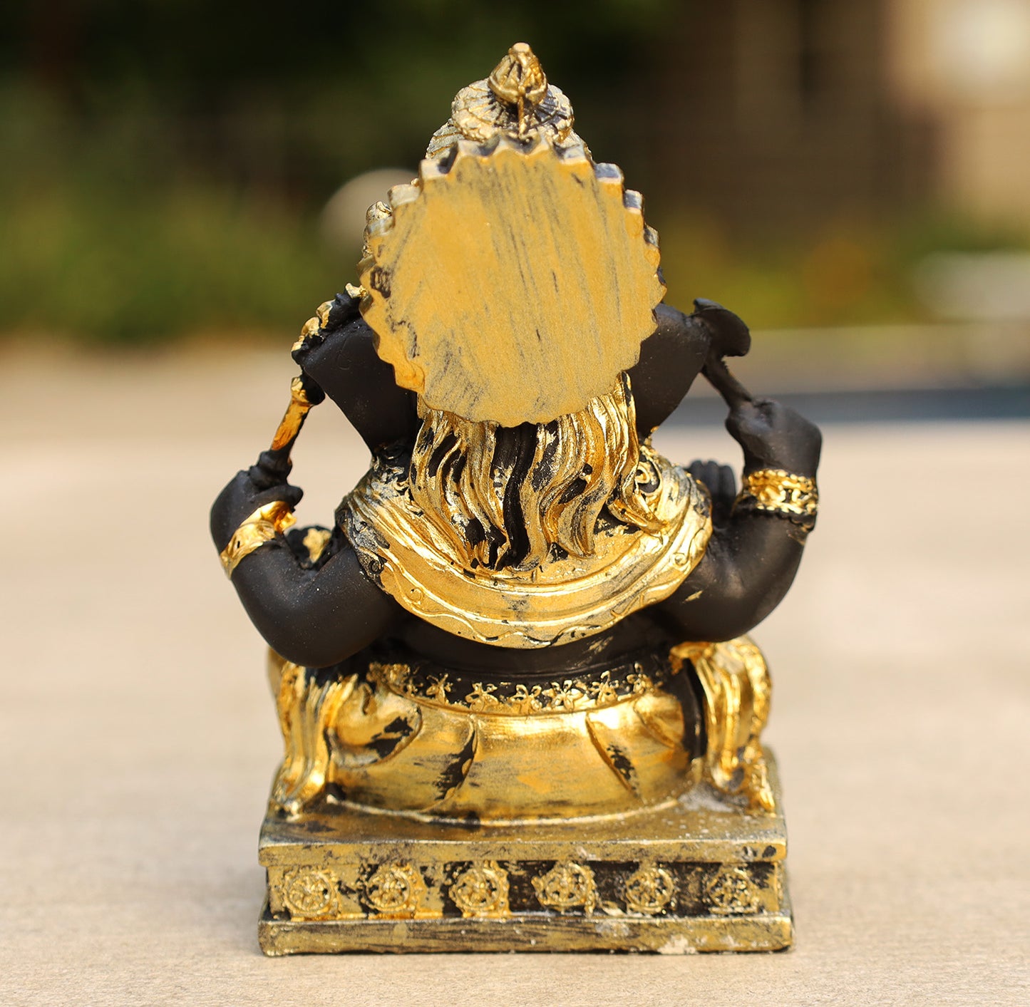 Ganesh Ganesha Statue Hindu Elephant God of Success Cold Cast Resin Gold Finish