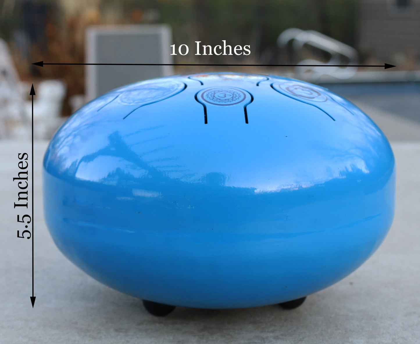 Chakra Steel Tongue Drum 10 Inches Tank Drum, Handpan Drum, Percussion with Padded Travel Bag and Mallets