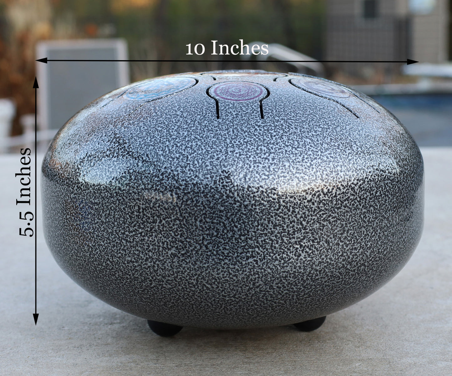 Chakra Steel Tongue Drum 10 Inches Tank Drum, Handpan Drum, Percussion with Padded Travel Bag and Mallets (Silver Gray)