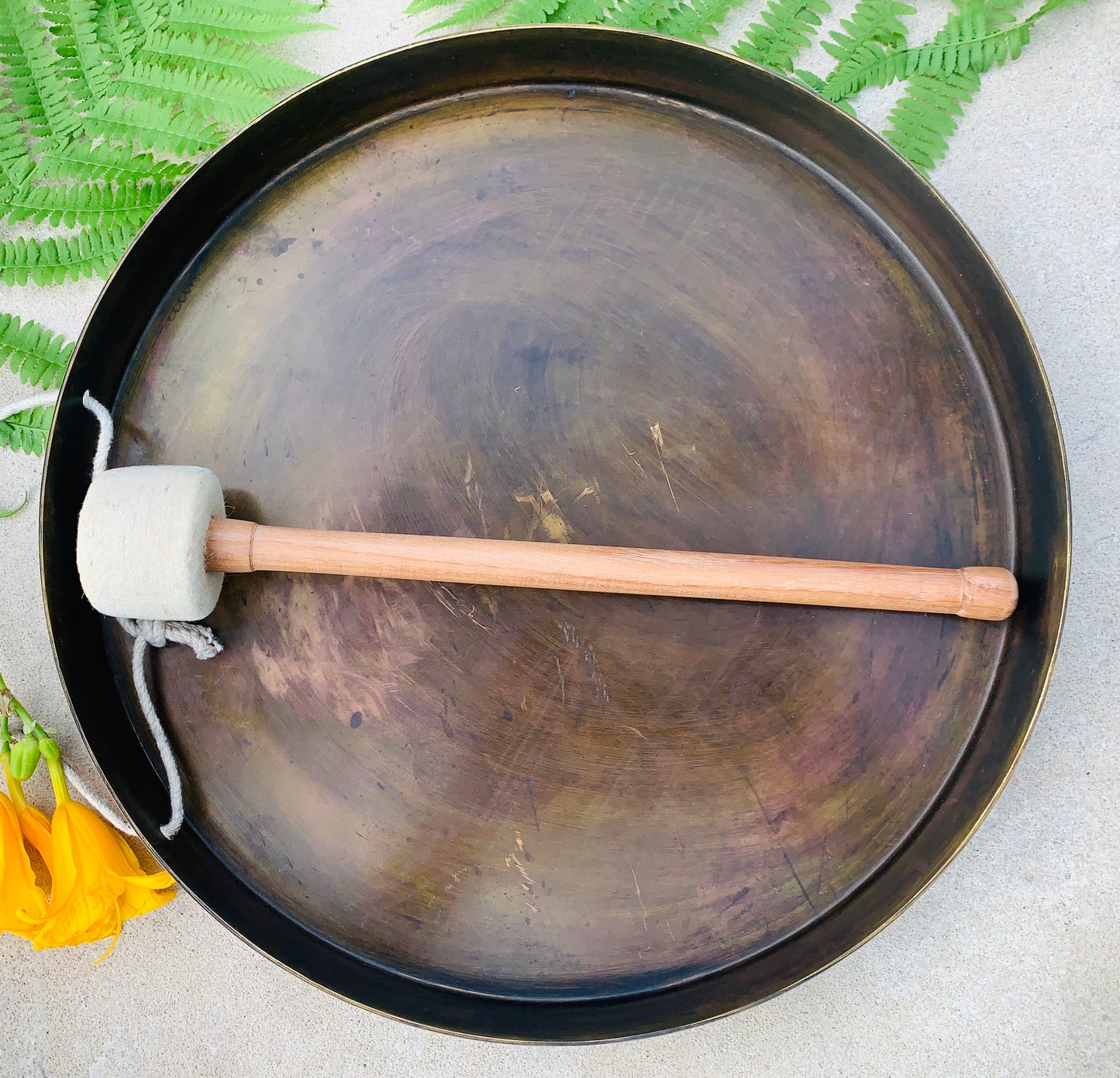 Tibetan Om Gong Diameter Handmade, Temple Gong Healing, Mindfulness Meditation