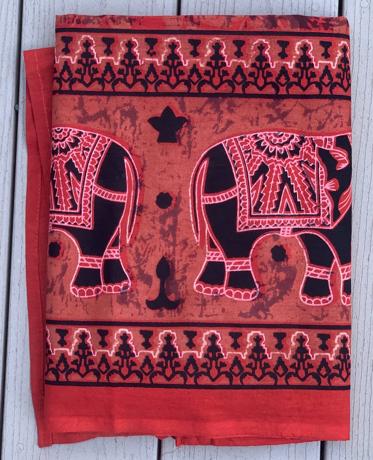 Elephant Mandala Tapestry 80”X50” Red