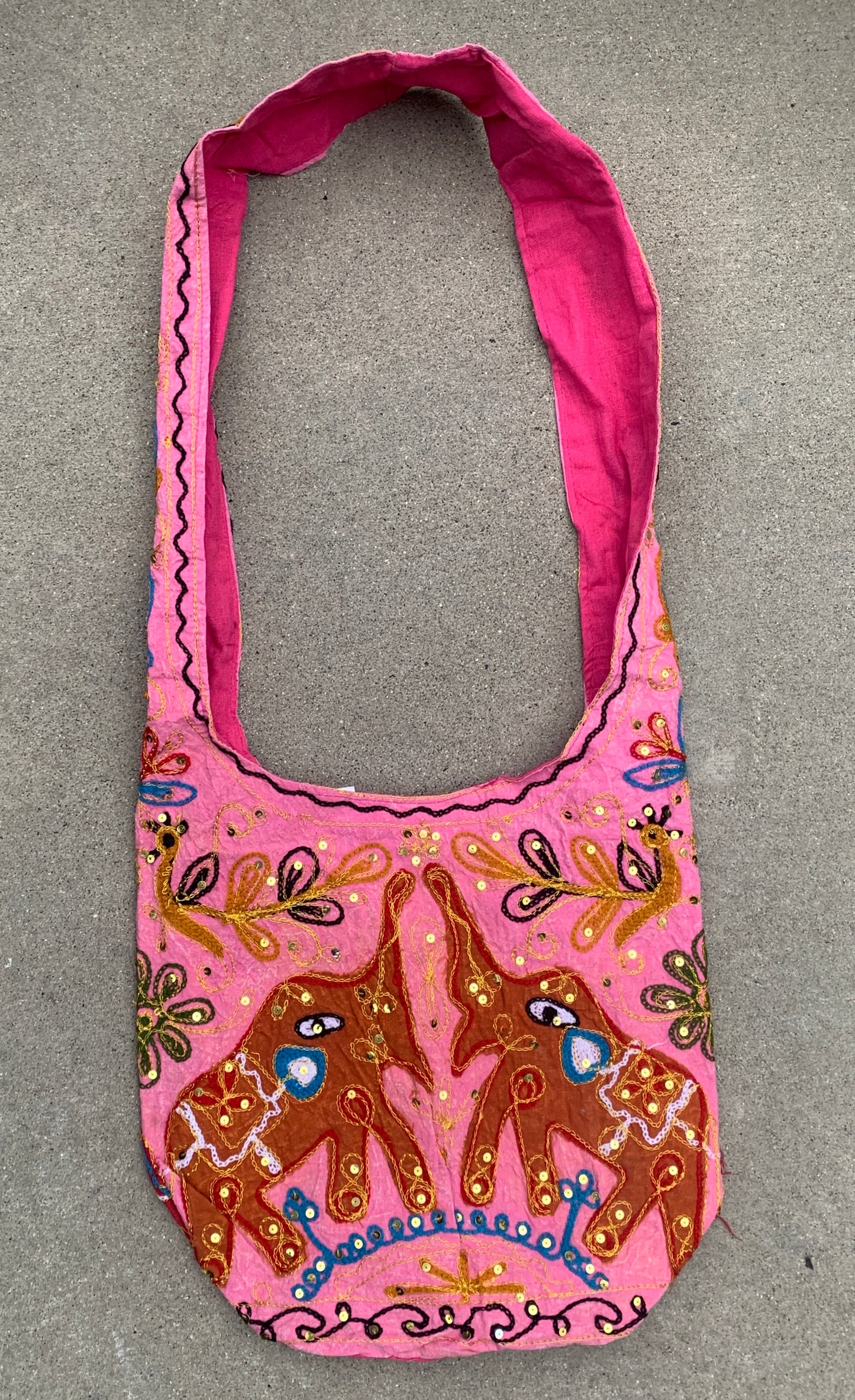 Elephants Hobo Hippie Bohemian Sling Crossbody Bag Purse