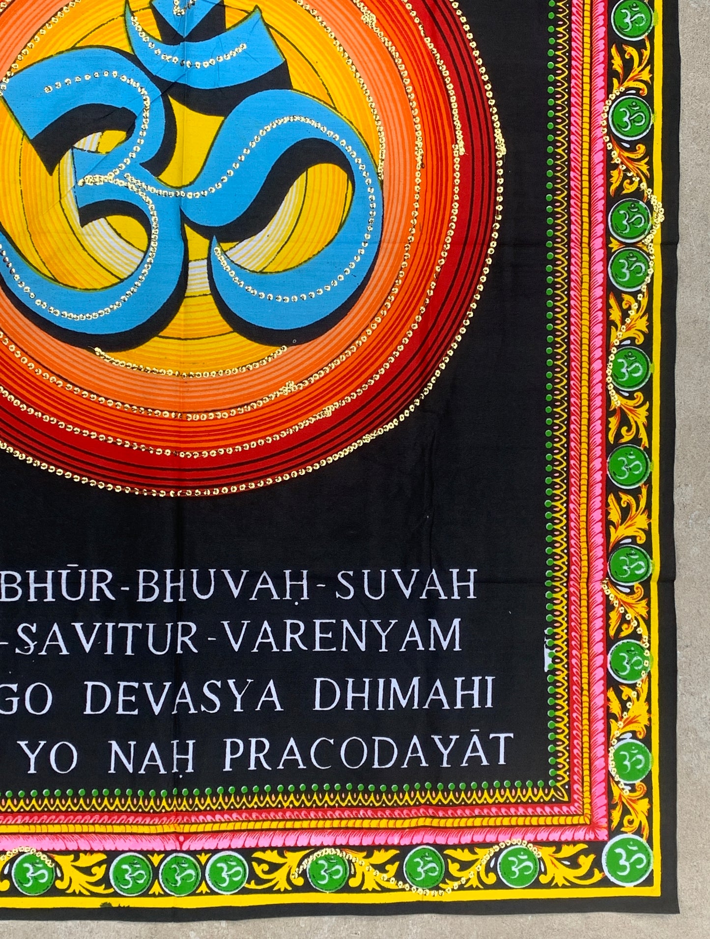 Hindu Om Tapestry Wall Decor Hanging 30 X 43 Inches - DharmaObjects