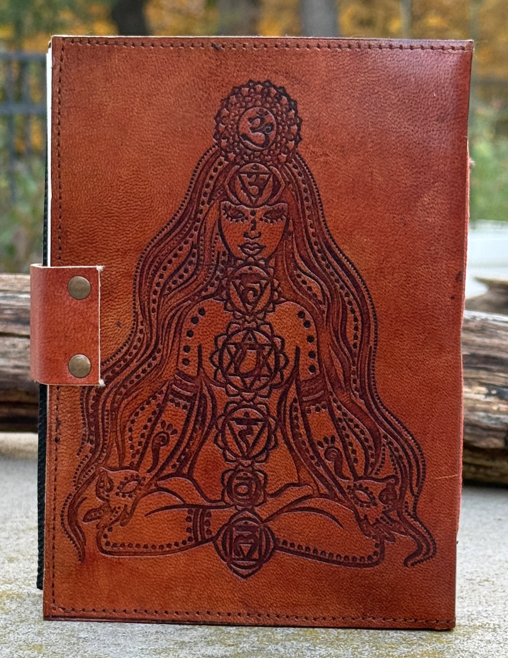 Handmade 7 Chakras Embossed Leather Journal