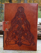 Handmade 7 Chakras Embossed Leather Journal