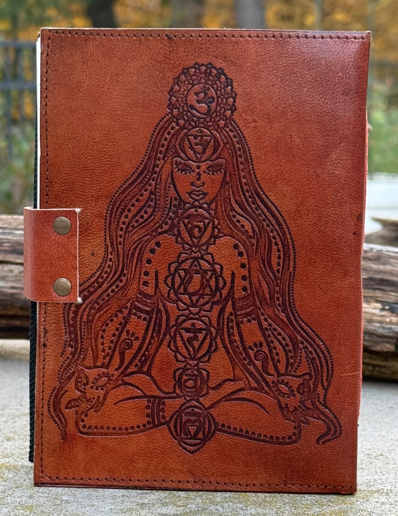 Handmade 7 Chakras Embossed Leather Journal