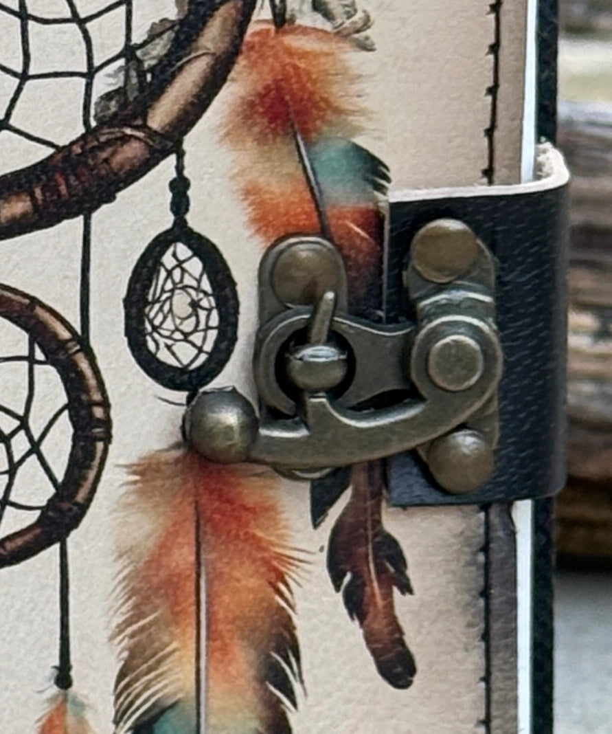 Handmade Native Dream Catcher Embossed Leather Journal