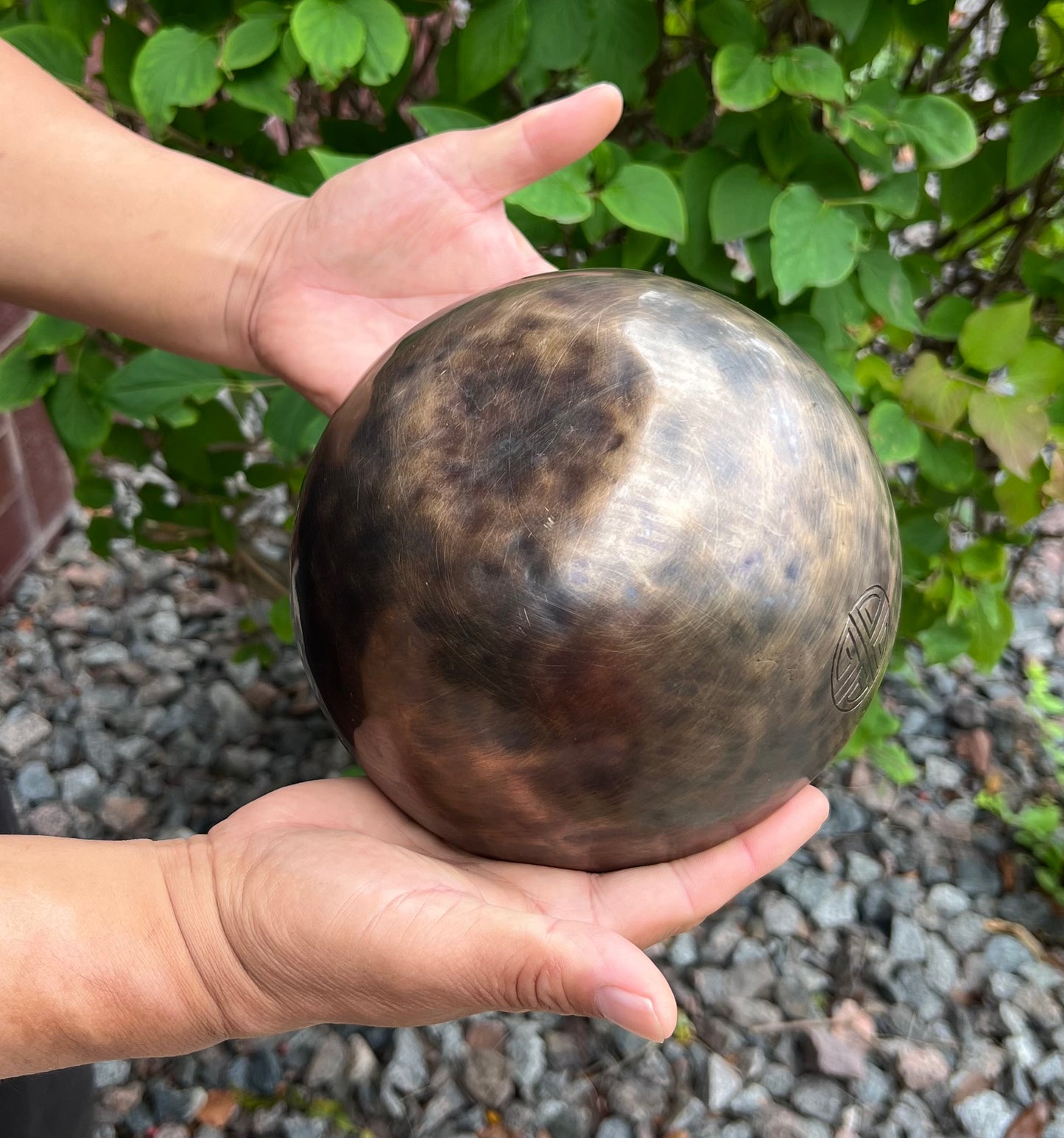 Hand Hammered Tibetan Full Moon Singing Bowl from Nepal