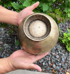 Antique Naga Pedestal Himalayan Singing Bowl 6.5" – Solar Plexus Chakra E 1332 Hz Chalice Bowl with Gong Beater & Mallet - DharmaObjects