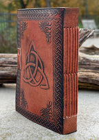 Handmade Triquetra Embossed Leather Journal