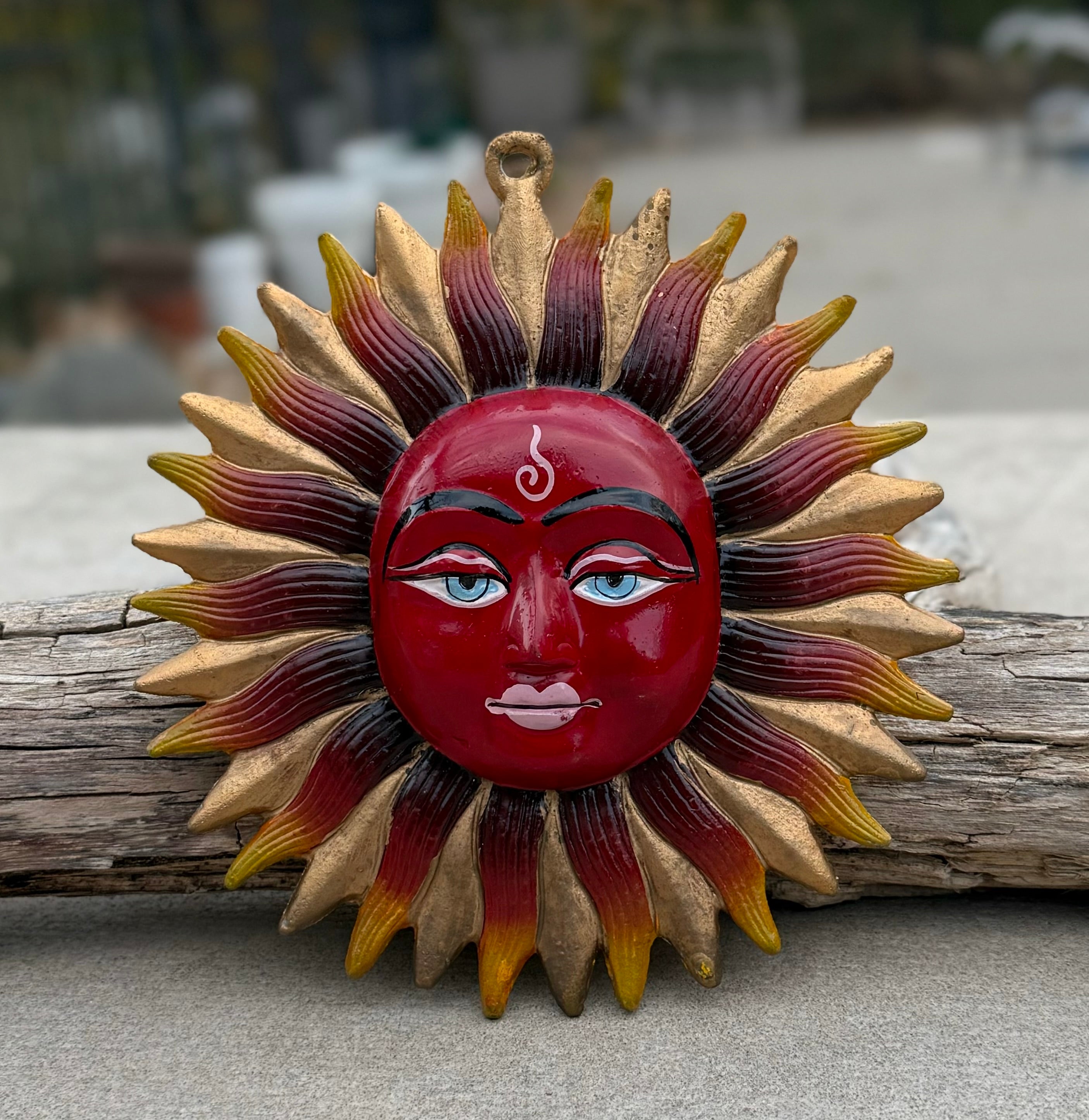 Eco-Friendly Recycled Aluminum Sun Wall Hanging - Handcrafted in India
