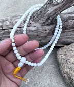 Tibetan Buddhist Mala / Rosary 108 Glass Beads / Free Mala Pouch