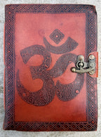 Handmade Om Embossed Leather Journal