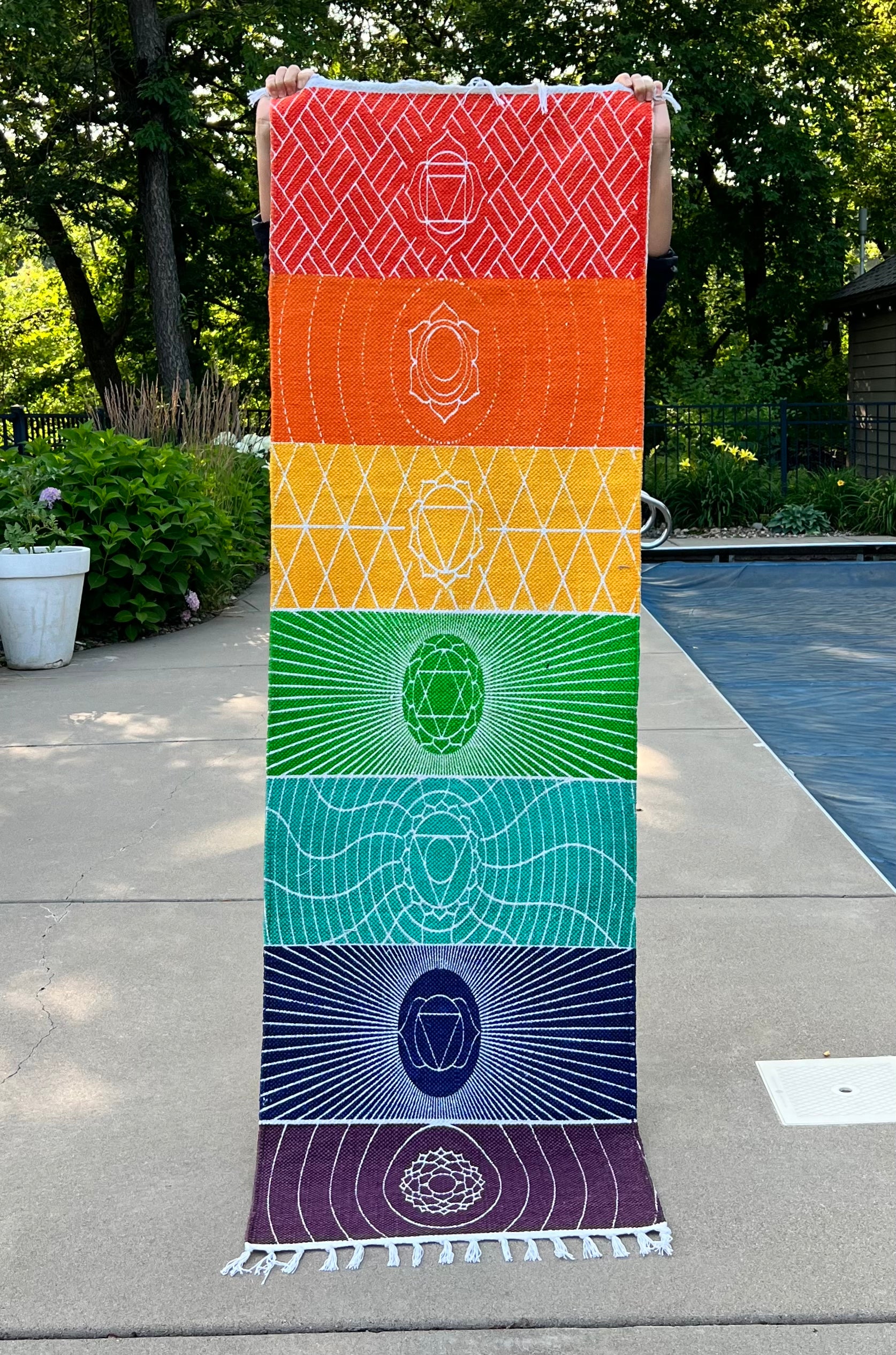 Organic Cotton 7 Chakra Yoga Mat Rug Comfortable And Perfect For Yoga, Meditation, Fitness, and Prayer | Non-toxic and Anti-slip