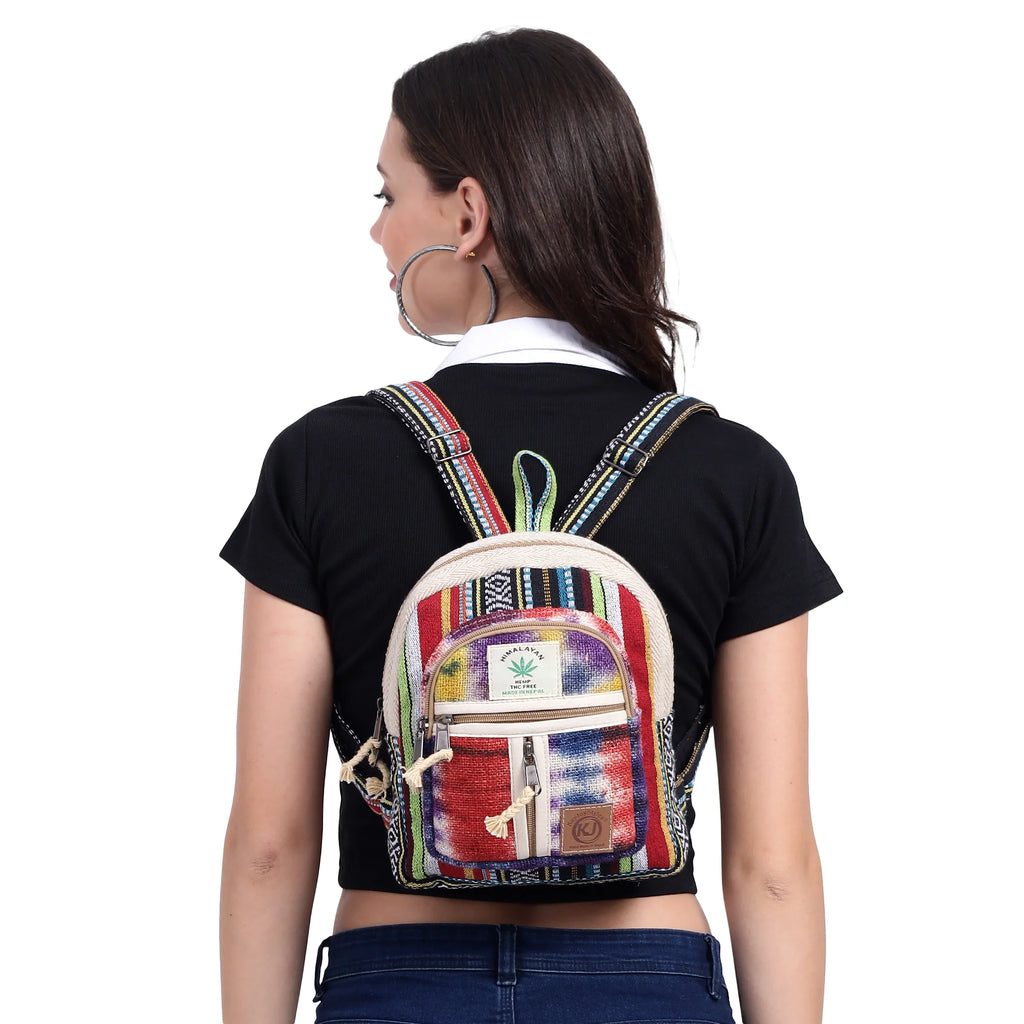KayJayStyles Tie-Dye Handmade Hemp Backpack from Nepal – Mini, Daypack & Large Sizes - DharmaObjects