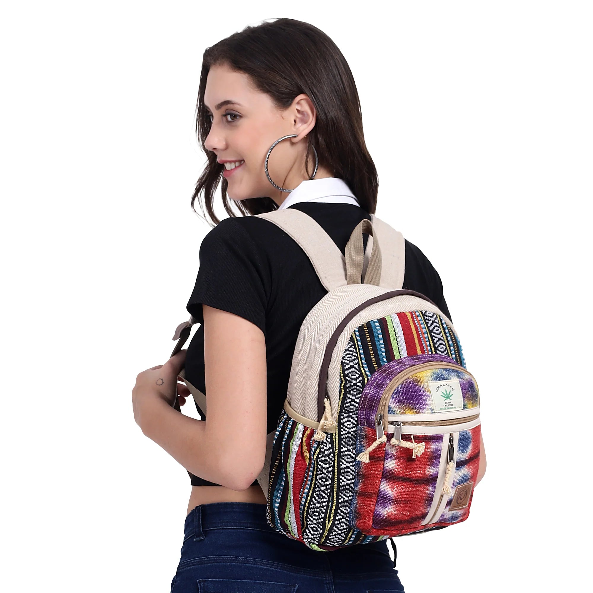 KayJayStyles Tie-Dye Handmade Hemp Backpack from Nepal – Mini, Daypack & Large Sizes - DharmaObjects