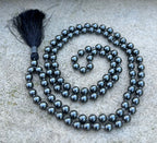 Hematite Mala 108 Beads – Hand Knotted Gemstone Meditation Prayer Necklace