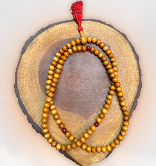 Sandalwood Carnelian Mala