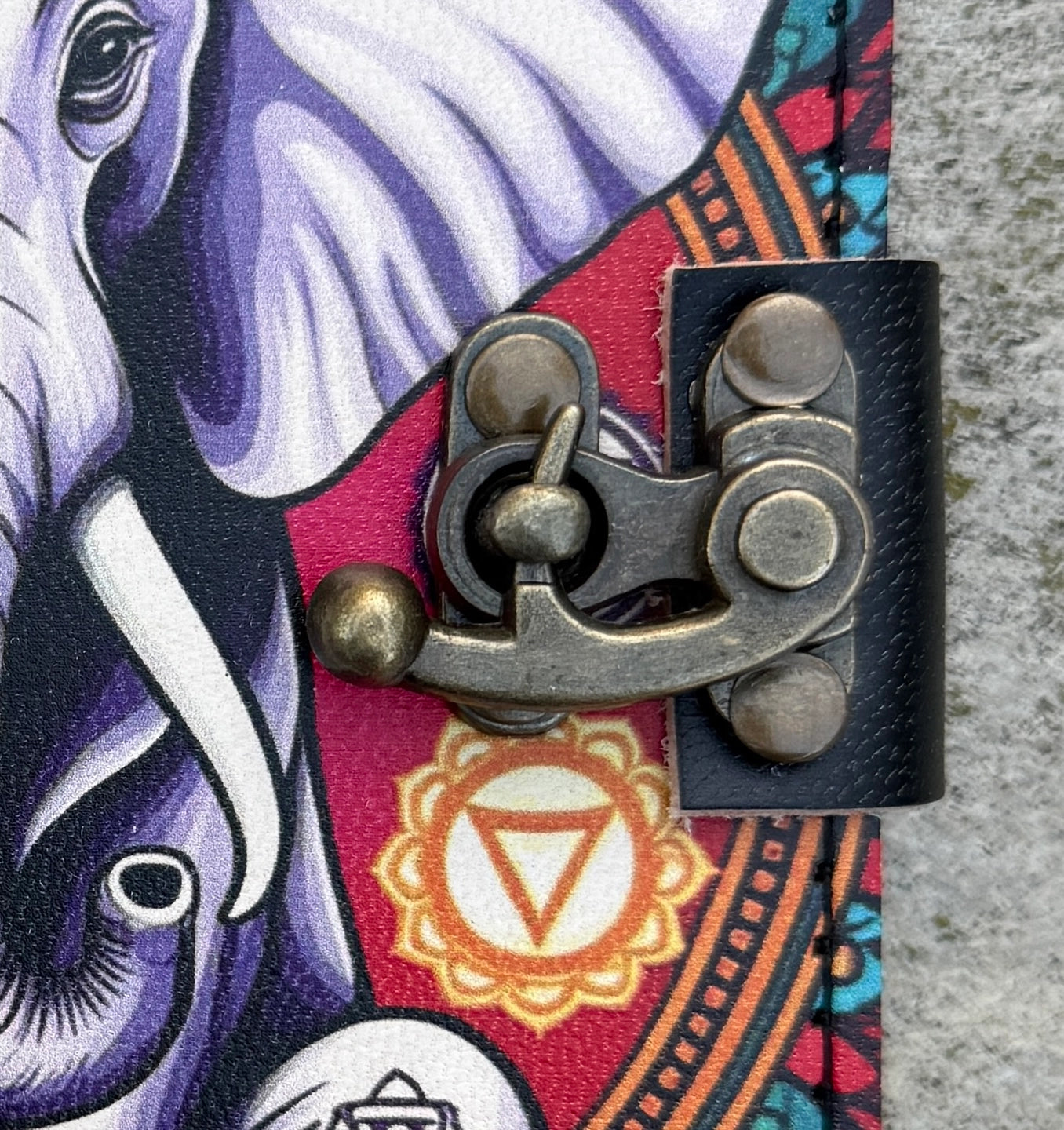 Handmade 7 Chakra Elephant Embossed Leather Journal