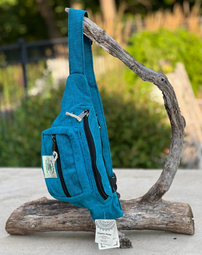 Boho Style Hemp Fanny Pack – Handmade Adjustable Waist & Crossbody Bag