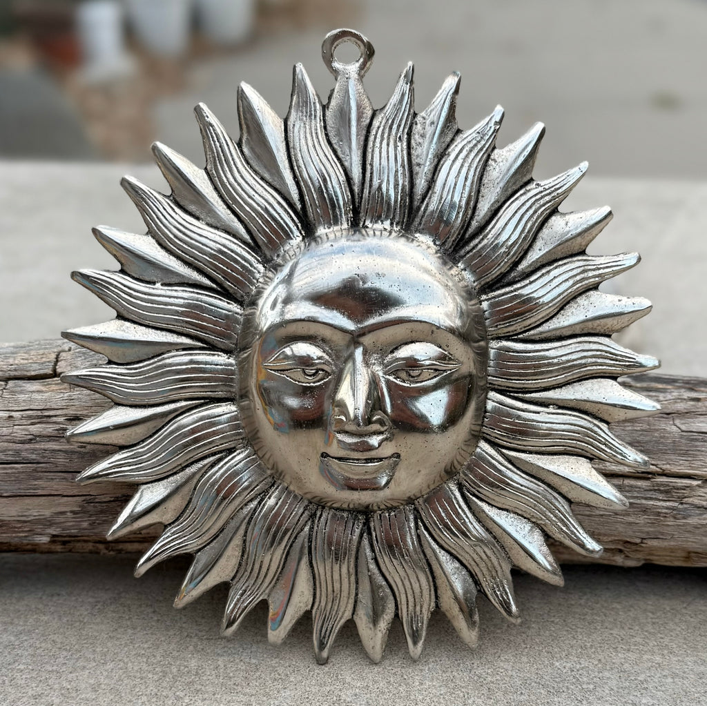 Eco-Friendly Recycled Aluminum Sun Wall Hanging - Handcrafted in India