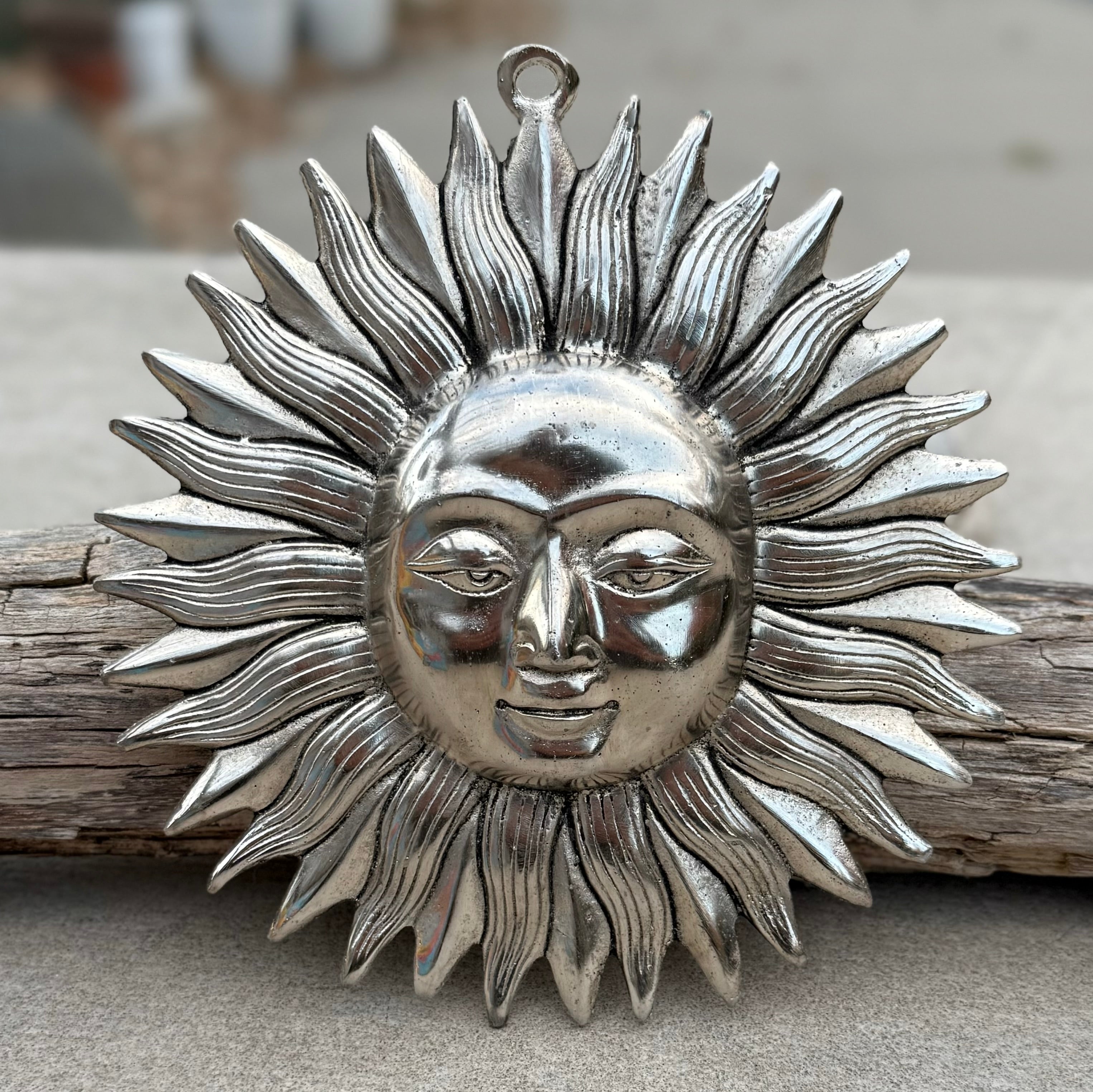 Eco-Friendly Recycled Aluminum Sun Wall Hanging - Handcrafted in India