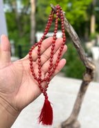 Carnelian Mala 108 Beads – Hand Knotted Gemstone Meditation Prayer Necklace